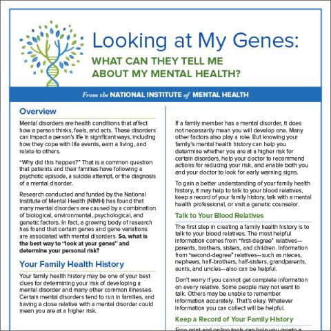 Looking at My Genes: What Can They Tell Me About My Mental Health? -  National Institute of Mental Health (NIMH)