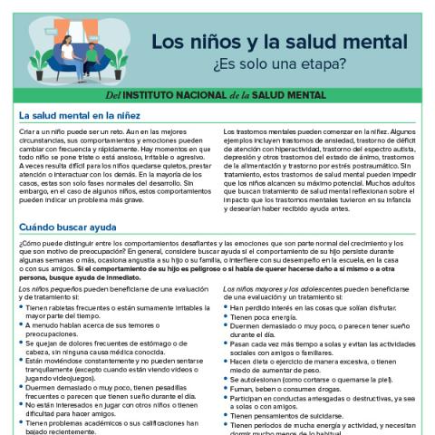 Los niños y la salud mental: ¿Es sólo una etapa?